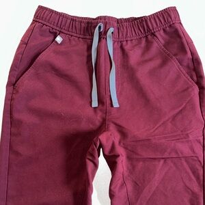 Figs Tansen Burgundy Jogger Scrub Pants